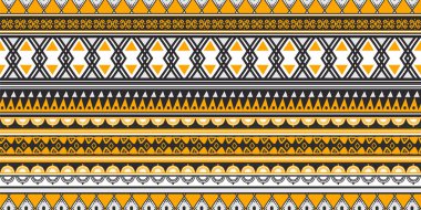 Çizgili kabile desen antik maya el çizilmiş dikişsiz çizim soyut tasarım vektör illüstrasyon moda tekstil baskı için hazır.