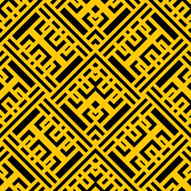 sarı siyah Art Deco soyut geometrik sarmal dikişsiz desen