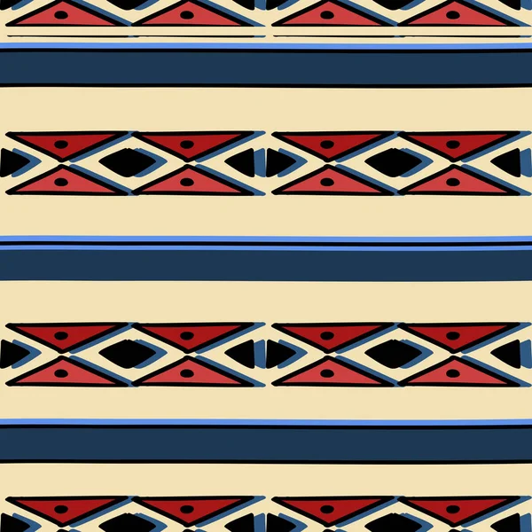 Ikat motif géométrique avec fond tribal texture vectorielle. Motif rayé sans couture en symbole aztèque. Ethnique dessinée à la main avec des motifs indiens, scandinaves, tsiganes, mexicains, folkloriques pour l'impression de mode et t — Image vectorielle