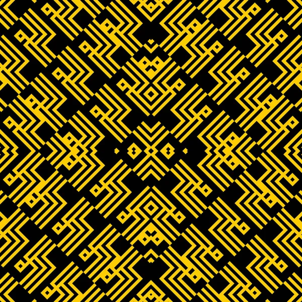 Jaune noir Art déco Motif métal Texture sans couture Illustration — Image vectorielle