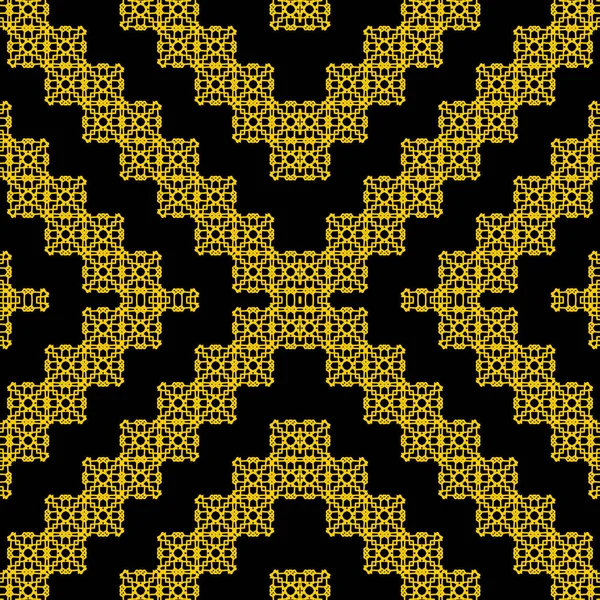 Cool negro amarillo Art Deco Diseño para imprimir en tela, textil, papel, envoltura. ornamento azulejo tradicional en estilo étnico — Vector de stock