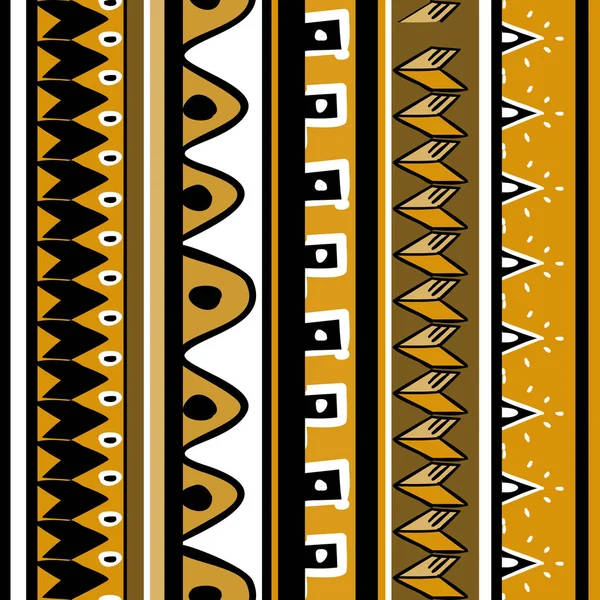 Vector de patrón africano con dibujo étnico tribal dibujado a mano. Ilustración de diseño sin costuras para textiles de moda listos para imprimir — Vector de stock