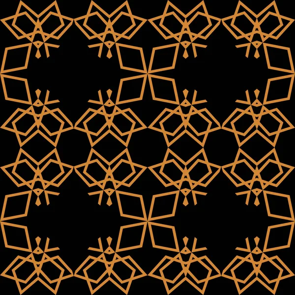 Preto laranja Art Deco Vector Abstrato Ornamentos Geométricos. Contexto retrô decorativo. Padrão Ornamental —  Vetores de Stock