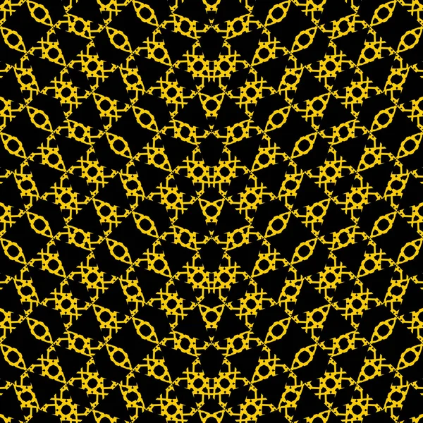 Negro amarillo Art Deco Textura colorida. Fondo geométrico con rombo, puntos y nodos. Patrón sin costura vectorial. Patrón geométrico abstracto. Patrón geométrico sin costuras — Archivo Imágenes Vectoriales