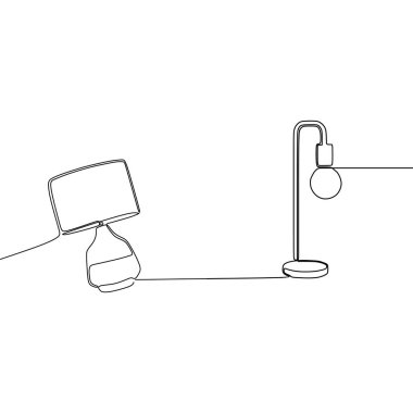 vintage lamba ve bohlam lamba sürekli ve tek satır lambaları Vektör illüstrasyon