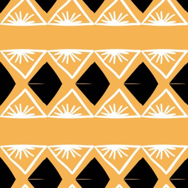 Aztek kabile tasarlamak vektör. El çekilmiş antik maya simgesi. Yerel tarihi Meksika kültür moda tekstil baskı veya kaydırma ve duvar kağıdı arka plan için kesintisiz renkli çizim şekil.