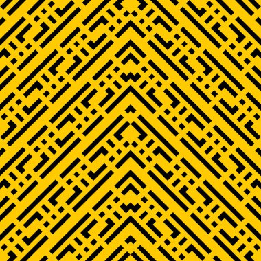 Sarı siyah Art Deco Kusursuz Kraft kağıt kahverengi ve siyah grunge köşegen antik kabile jeo operasyon sanat modu deseni