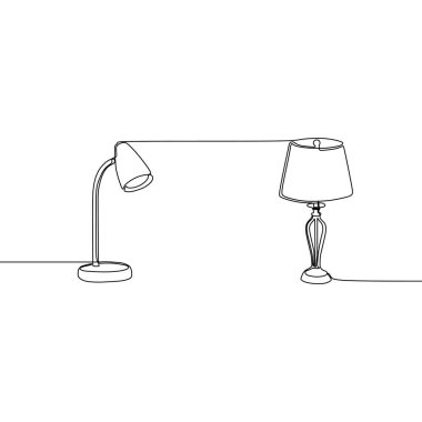 yeni masa lambaları Evrensel lamba sürekli hat web ve mobil için kullanmak için, temel lamba izole vektör illüstrasyon seti