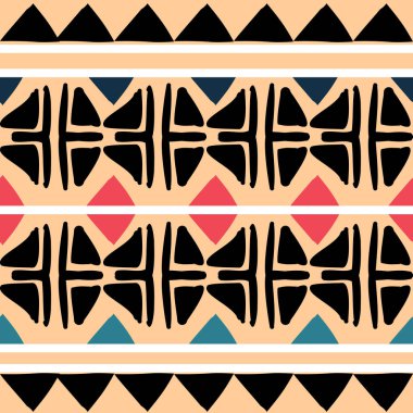 Vektör kabile desen renkli üçgen soyut çizim ile. Tekstil moda kaydırma için iyi ve yazdırma.