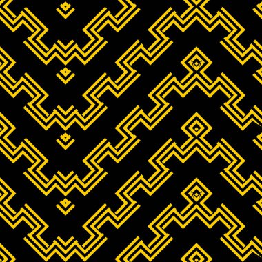 siyah sarı Art Deco Dikişsiz kraft kağıt kahverengi ve siyah grunge diyagonal vintage antik kabile geo op op art mod desen