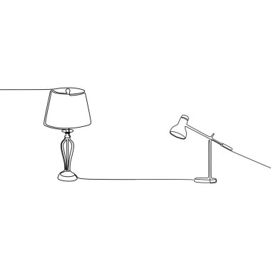 Beyaz arka plan vektörü üzerinde izole web tasarımı için lamba simgeleri bir satır Anahat seti