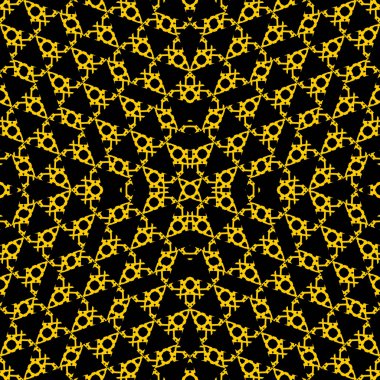 tekstil, seramik karo ve tasarımlar Için serin siyah sarı Art deco desen İllüstrasyon