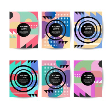 Poster kapak soyut geometrik set koleksiyonları trendy modern tasarım