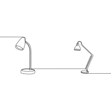 öğrenci lambası ve modern lamba Beyaz arka plan vektörü izole web tasarımı için lamba simgeleri bir satır Anahat seti