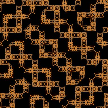 etnik süs ile serin turuncu siyah Art Deco Dikişsiz desen