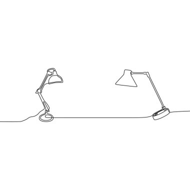 beyaz arka plan üzerinde izole web tasarımı için lamba vektör simgeleri serin masa lambaları sürekli hat Anahat seti