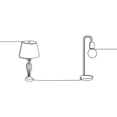 vintage lamba ve yuvarlak lamba tek satır Lamba simgesi seti. Beyaz arka plan da izole web tasarımı için lamba vektör simgeleri anahat seti