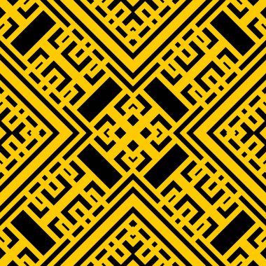 çizgili, çizgiler, Dikişsiz arka plan Basit kafes grafik tasarım ile serin sarı siyah Art Deco Soyut geometrik desen
