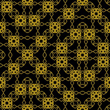 siyah sarı Art Deco Vektör Soyut Geometrik Süsler. Dekoratif Retro Arka Plan. Süs Deseni