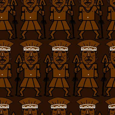 Aztek kabile tasarlamak vektör. El çekilmiş antik maya simgesi. Yerel tarihi Meksika kültür moda tekstil baskı veya kaydırma ve duvar kağıdı arka plan için kesintisiz renkli çizim şekil.