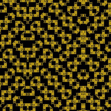 etnik süs ile yaratıcı sarı siyah Art Deco Dikişsiz desen
