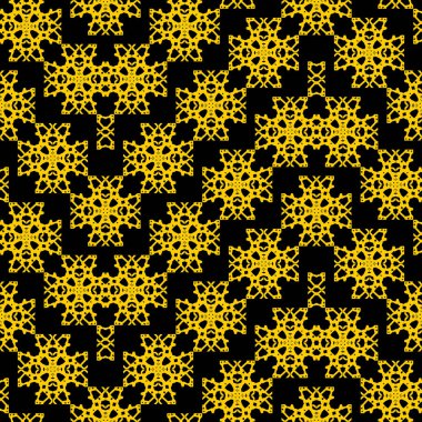 siyah sarı Art Deco Arabesk. Dekoratif dikişsiz desen, boyama kitap veya sayfaları için süs