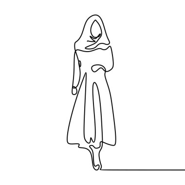 Başörtüsü takan kadınlar sürekli bir çizgi çizerek müslüman figürü çiziyorlar.