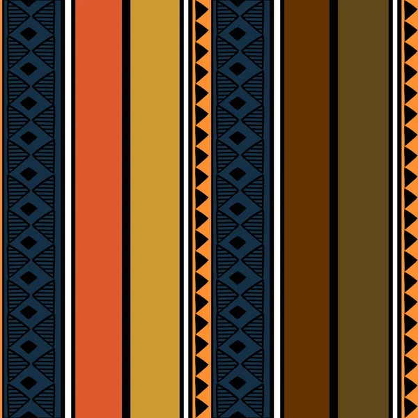Afrika öğesi el ile kabile desen vektör arka plan renkli çizgili stili yaptı. Tekstil moda kaydırma için iyi ve yazdırma. — Stok Vektör