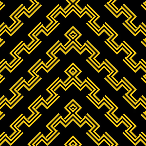 Cool black yellow Art Deco Patrón metálico Textura perfecta Ilustración — Vector de stock