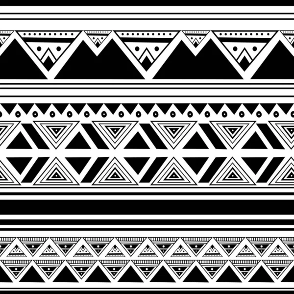 Baskı ve moda tekstili için kusursuz el çizilmiş siyah ve beyaz renk soyut afrika tarzı ile etnik desen çizim arka plan. — Stok Vektör