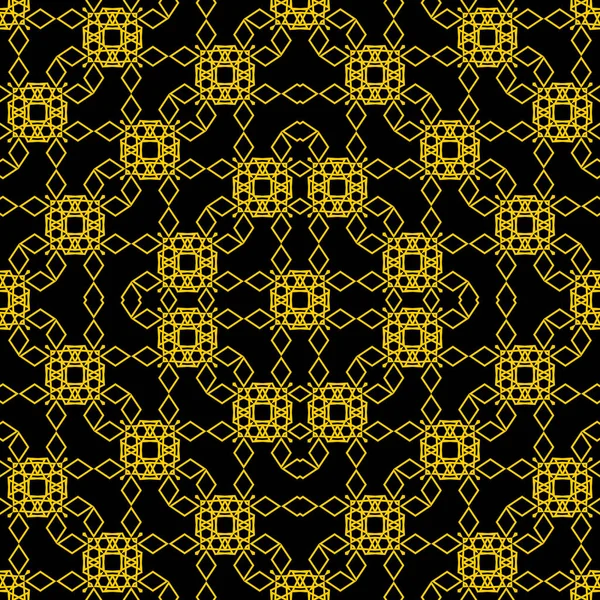 Preto amarelo Art Deco padrão vetor sem costura. Textura de fundo em estilo geométrico ornamental —  Vetores de Stock