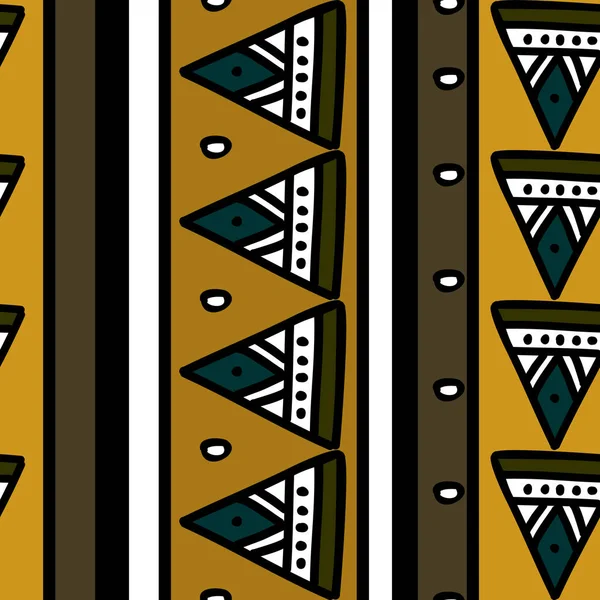 Vecteur de motif africain avec dessin ethnique tribal dessiné à la main. Illustration de design sans couture pour textile de mode prêt à imprimer — Image vectorielle