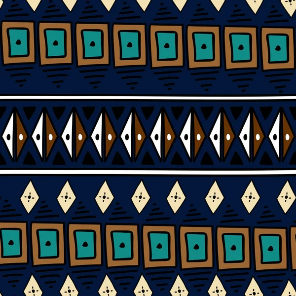 Patrón geométrico Ikat con textura vectorial de fondo tribal. Motivo a rayas sin costuras en símbolo azteca. Dibujado a mano étnico con indio, escandinavo, gitano, mexicano, patrones populares para la impresión de moda y t — Vector de stock