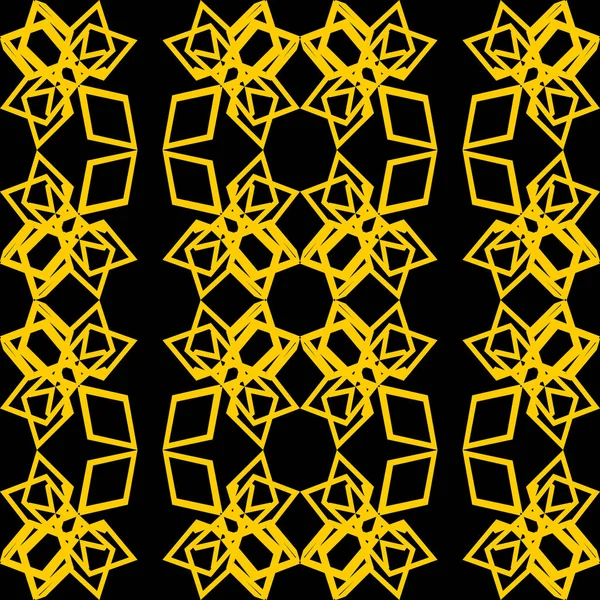 Cool amarelo preto Art Deco Vector Abstract Ornamentos geométricos. Contexto retrô decorativo. Padrão Ornamental —  Vetores de Stock