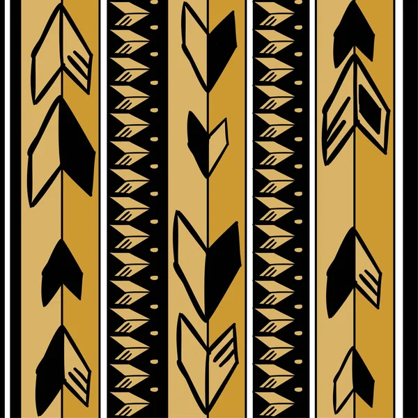 Vecteur de motif africain avec dessin ethnique tribal dessiné à la main. Illustration de design sans couture pour textile de mode prêt à imprimer — Image vectorielle