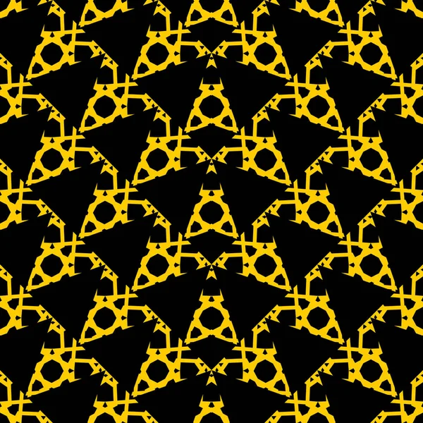 Padrão preto amarelo art deco geométrico Fractal pronto para impressão —  Vetores de Stock