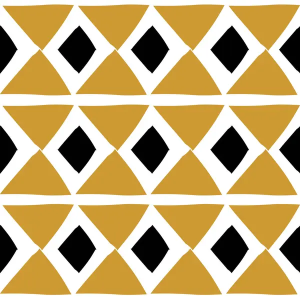 Vector tribal mönster med diamond triangel abstrakta geometriska i gult och svart. Bra för din textil mode presentpapper och print. — Stock vektor
