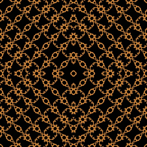 Coole schwarz orange abstrakte Art-Deco verzierte psychedelische nahtlose Muster. Schwarz-weiße Grunge-Textur — Stockvektor