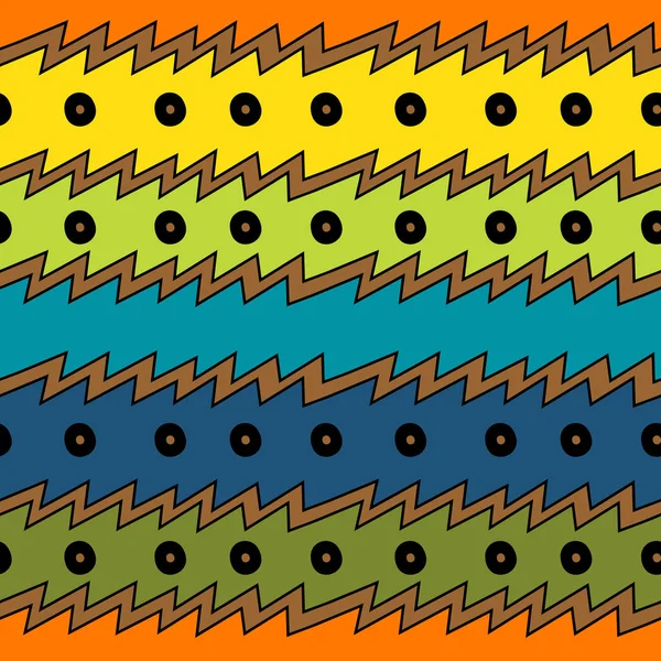 Kleurrijke Tribal tekening patroon met hand getekende Afrikaanse Azteekse design — Stockvector