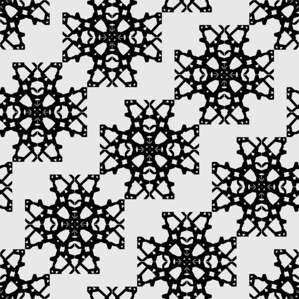 Cool black and white Art Deco Hexagonal symmetry vector ornaments. Geometric pattern for ceramic tile, surface design, textiles, printing, wallpaper. — Stockvector