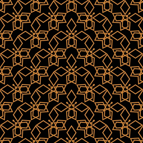 Naranja negra fresca Art Deco Arabesque. Patrón sin costura decorativo, adorno para colorear libros o páginas — Vector de stock