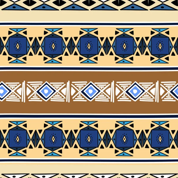 Modello geometrico Ikat con texture vettoriale di sfondo tribale. Motivo a righe senza cuciture nel simbolo azteco. etnico disegnato a mano con indiano, scandinavo, zingaro, messicano, modelli popolari per la stampa di moda e t — Vettoriale Stock