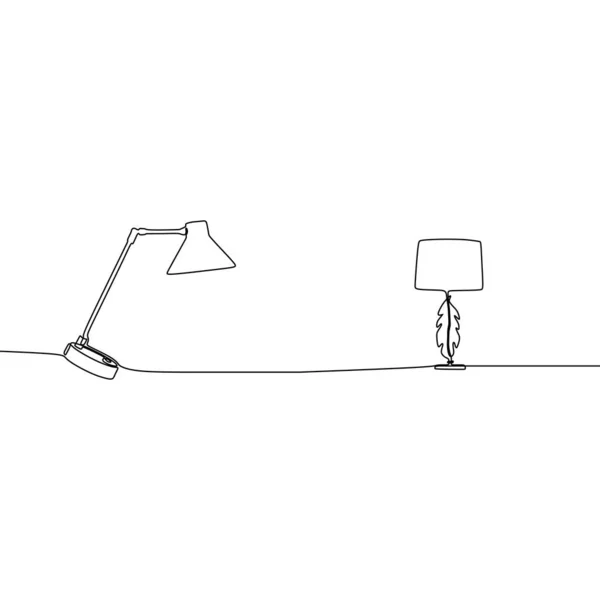 Lámparas de cama modernas Lámpara universal línea continua para usar para web y móvil, conjunto de ilustración vectorial aislada lámpara básica — Archivo Imágenes Vectoriales