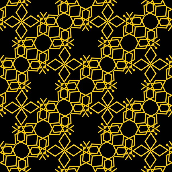 Amarelo preto Art Deco Vector Abstrato Ornamentos Geométricos. Contexto retrô decorativo. Padrão Ornamental —  Vetores de Stock