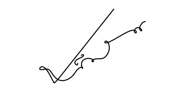 Violino continuo una linea disegno minimalismo disegno su sfondo bianco — Vettoriale Stock