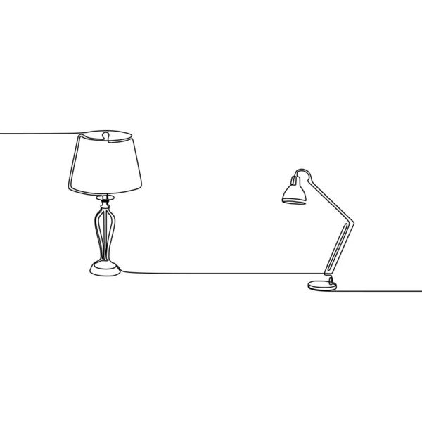 Eine Zeile Umriss Satz von Lampensymbolen für Web-Design isoliert auf weißem Hintergrund Vektor — Stockvektor