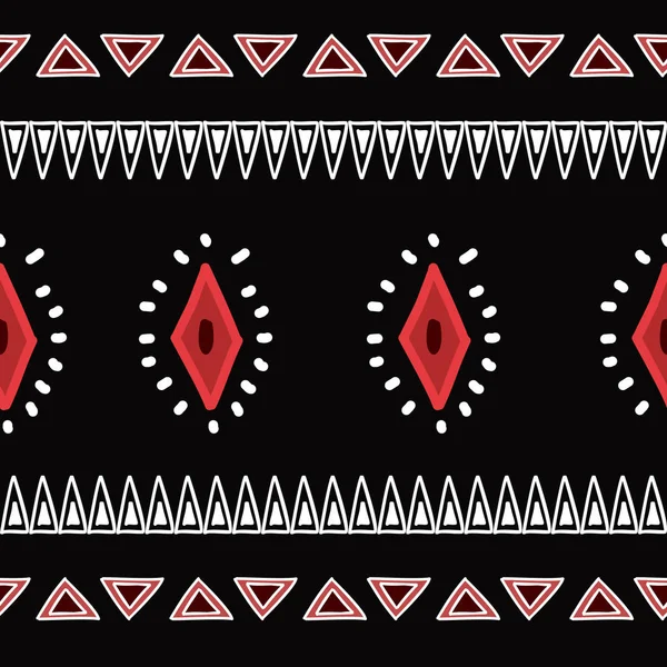 Ikat geometrisches Muster mit Stammeshintergrund-Vektorstruktur. nahtlos gestreiftes Motiv im Azteken-Symbol. handgezeichnete ethnische Muster mit indischen, skandinavischen, zigeunerischen, mexikanischen, volkstümlichen Mustern für Mode-Print und T — Stockvektor