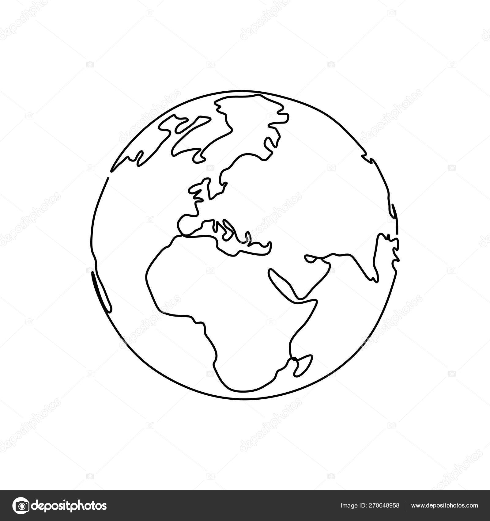 Minimalist Earth Drawing One Line Drawing Of Earth Minimalist Design Stock Vector C Ngupakarti