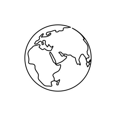 Toprak minimalist tasarım Sürekli Bir çizgi çizim