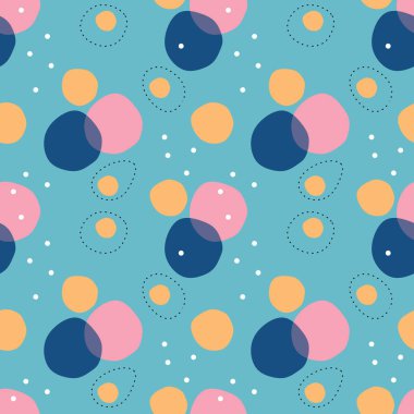 Sevimli daire geometrik pastel renkler desen el İskandinav tarzı çizilmiş